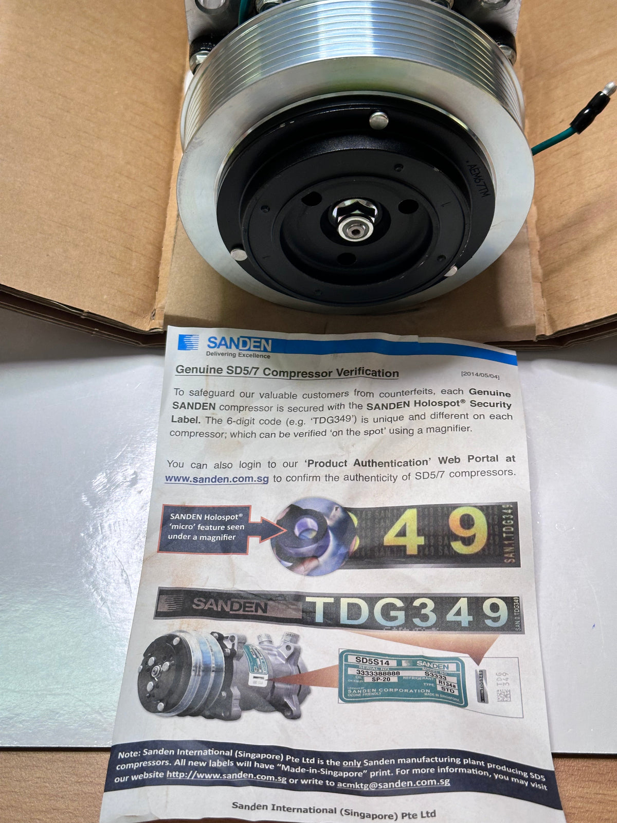 Sanden SD7H15 S6041 24V A/C Compressor — CMA907 LP