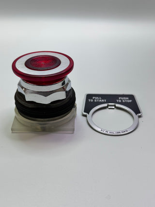 9001KR9R Head for push button, Harmony 9001K, metal, mushroom 41mm, red, 30mm, 2 positions, push pull