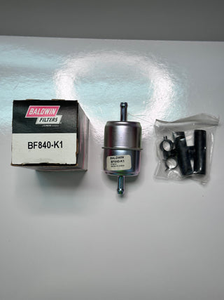 Baldwin BF840-K1 In-Line Fuel Filter with Clamps and Hoses