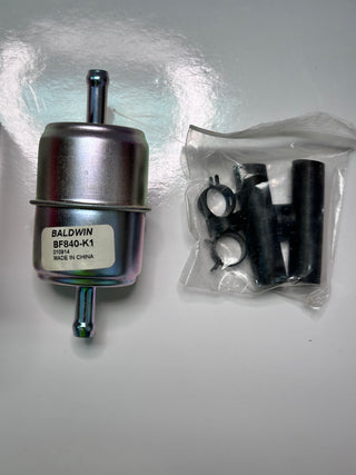 Baldwin BF840-K1 In-Line Fuel Filter with Clamps and Hoses