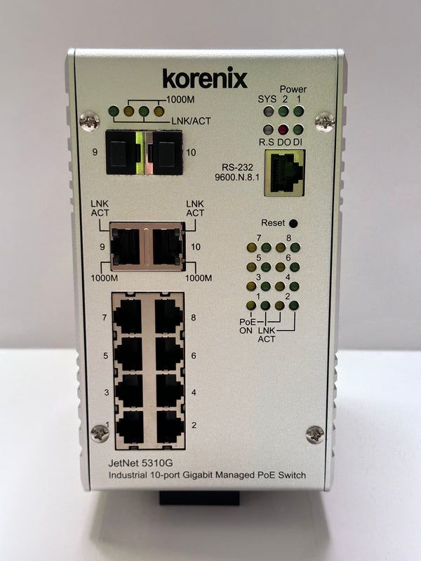 Korenix JetNet 5310G Industrial 10 Port PoE Switch