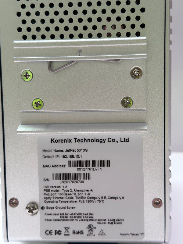 Korenix JetNet 5310G Industrial 10 Port PoE Switch