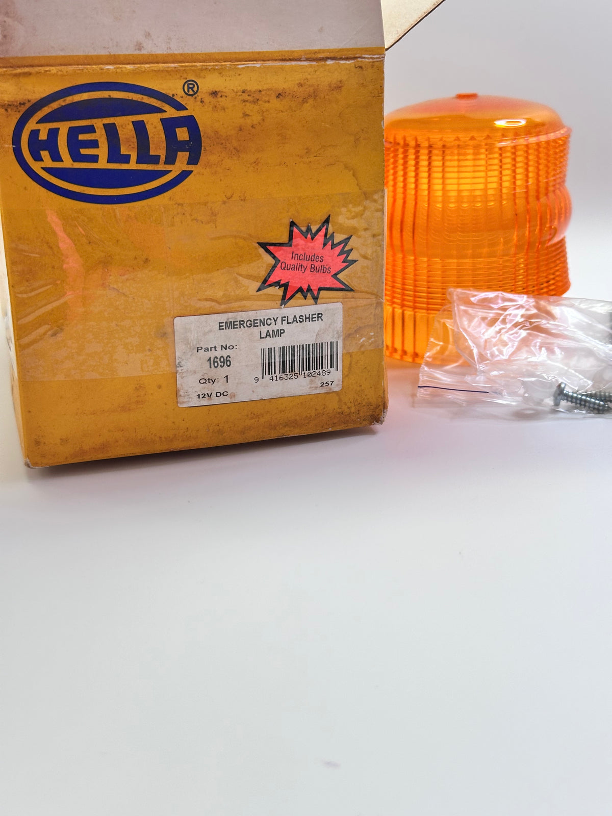 Hella 1696 Amber Emergency Flasher Beacon — 12V