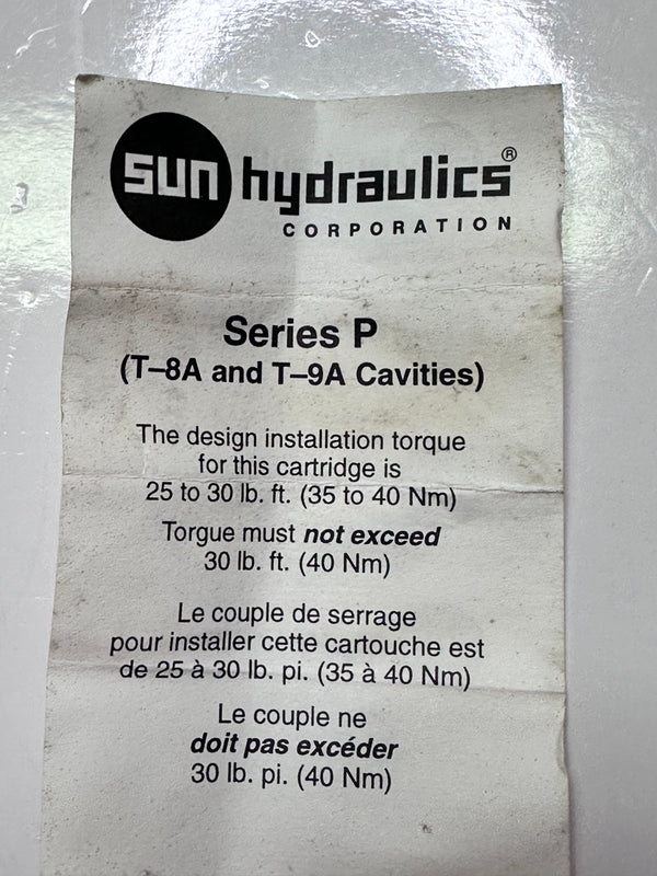Sun Hydraulics KFABKXN Fully Adjustable Needle Valve, Pilot Capacity Series P