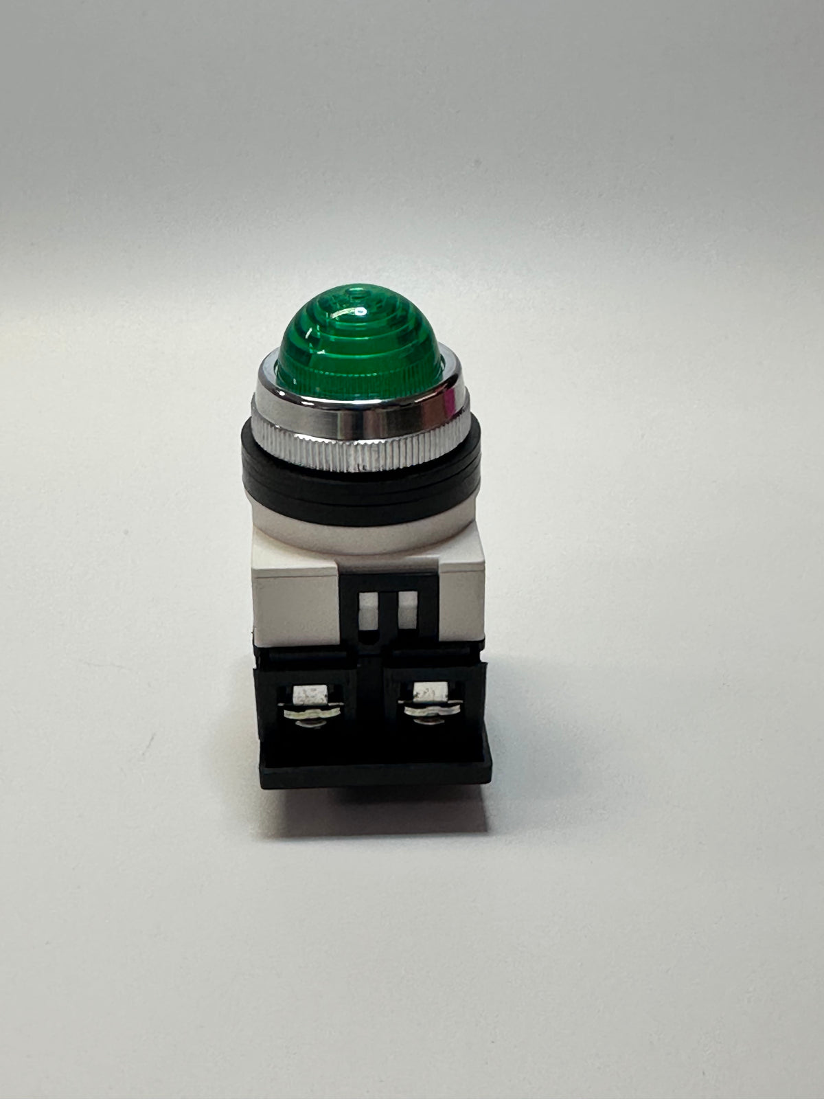 Maruyasu Electric A25 ILT 450 G Round Pilot Light — Green Lens