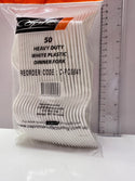 Capri 50pk Heavy Duty Reusable White Plastic Dinner Forks