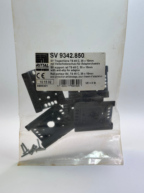 Rittal SV 9342850 SV Support Rail, TS 45C 35x10mm for OM adaptors/supports  - Bag of 5