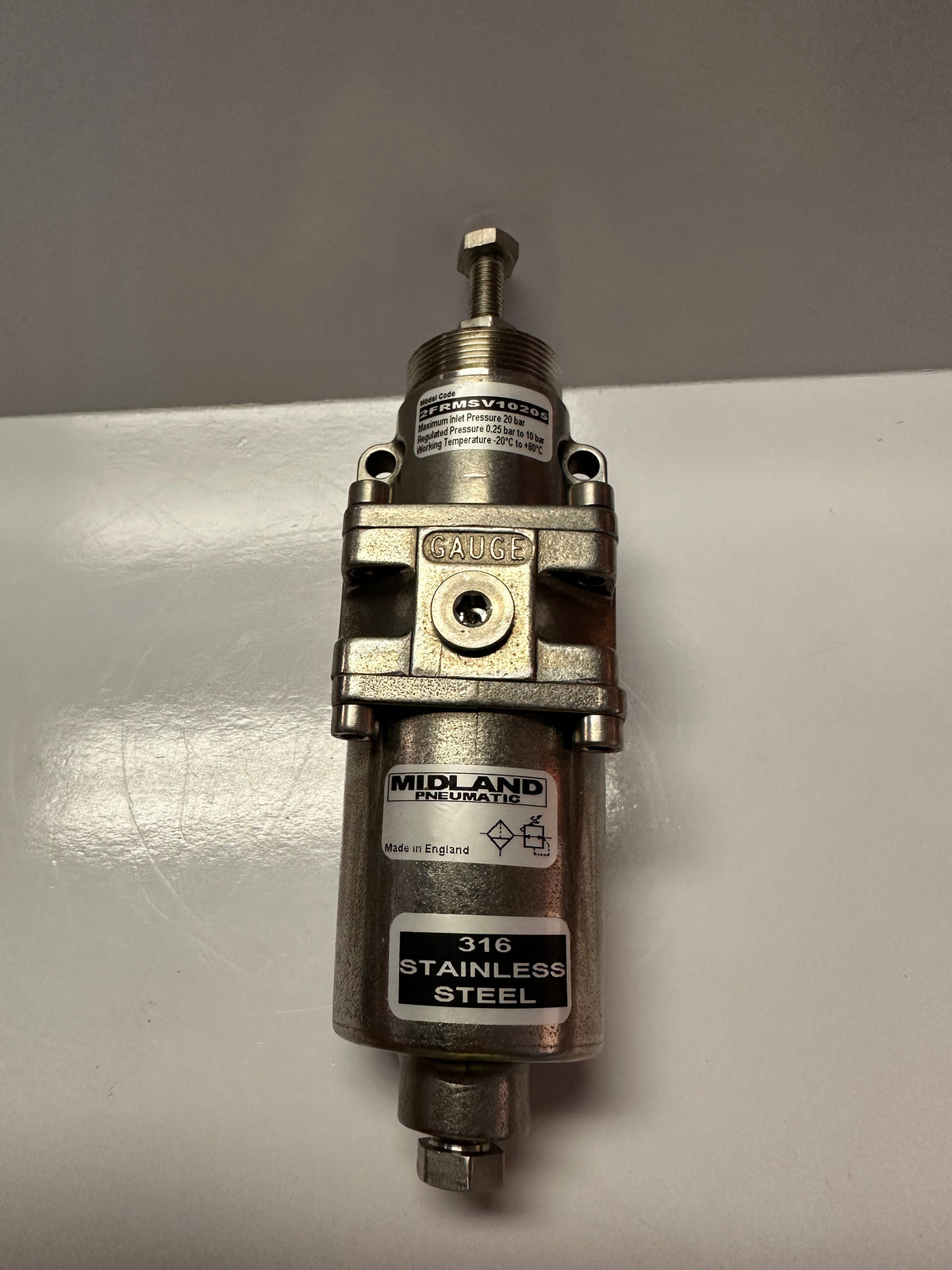 MIDLAND 2FRMSV Self Relieving 1/4"NPT Filter Regulator, Manual Drain
