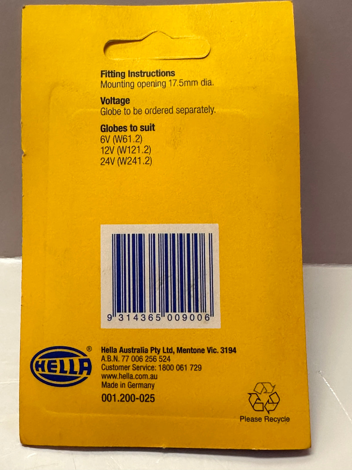 Hella 2700 Green Pilot Lamp – Globe Sold Separately