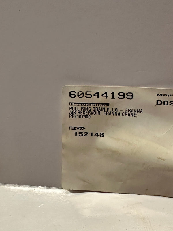 Terex PP2107600 Pull Ring Drain Plug
