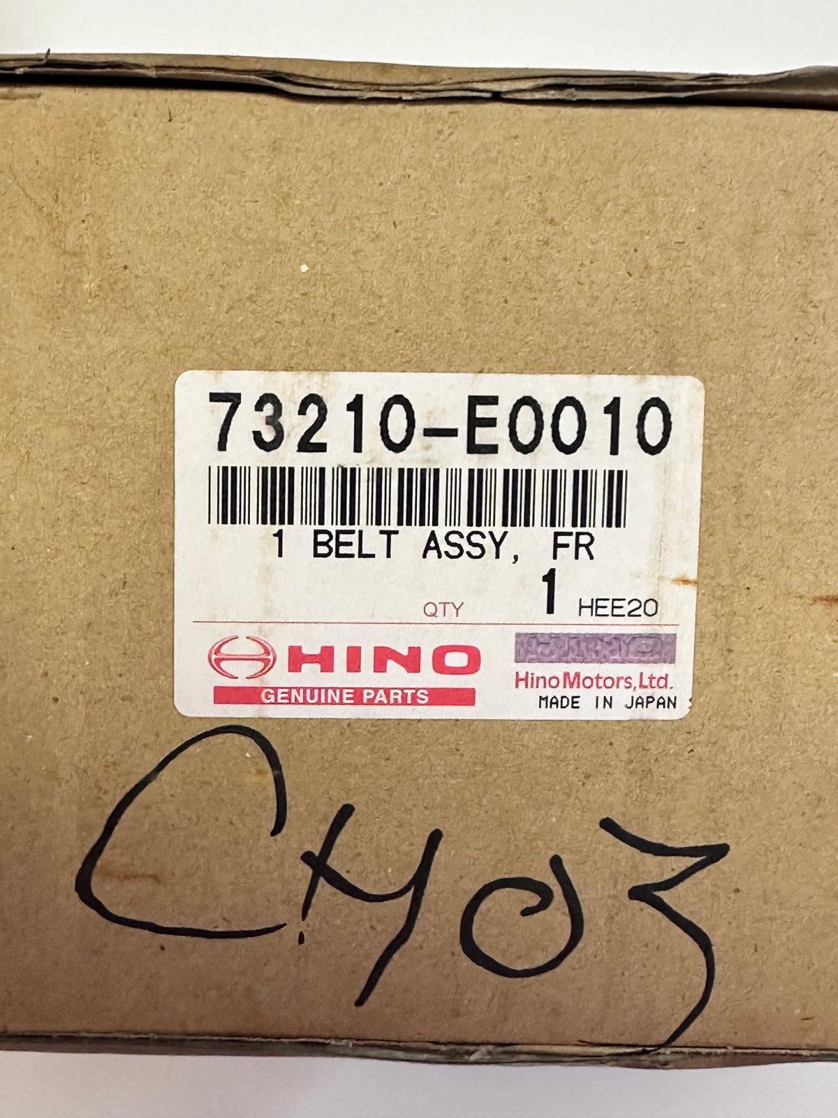 Hino 73210-E0010 Front Seat Belt Assembly, Outer RH