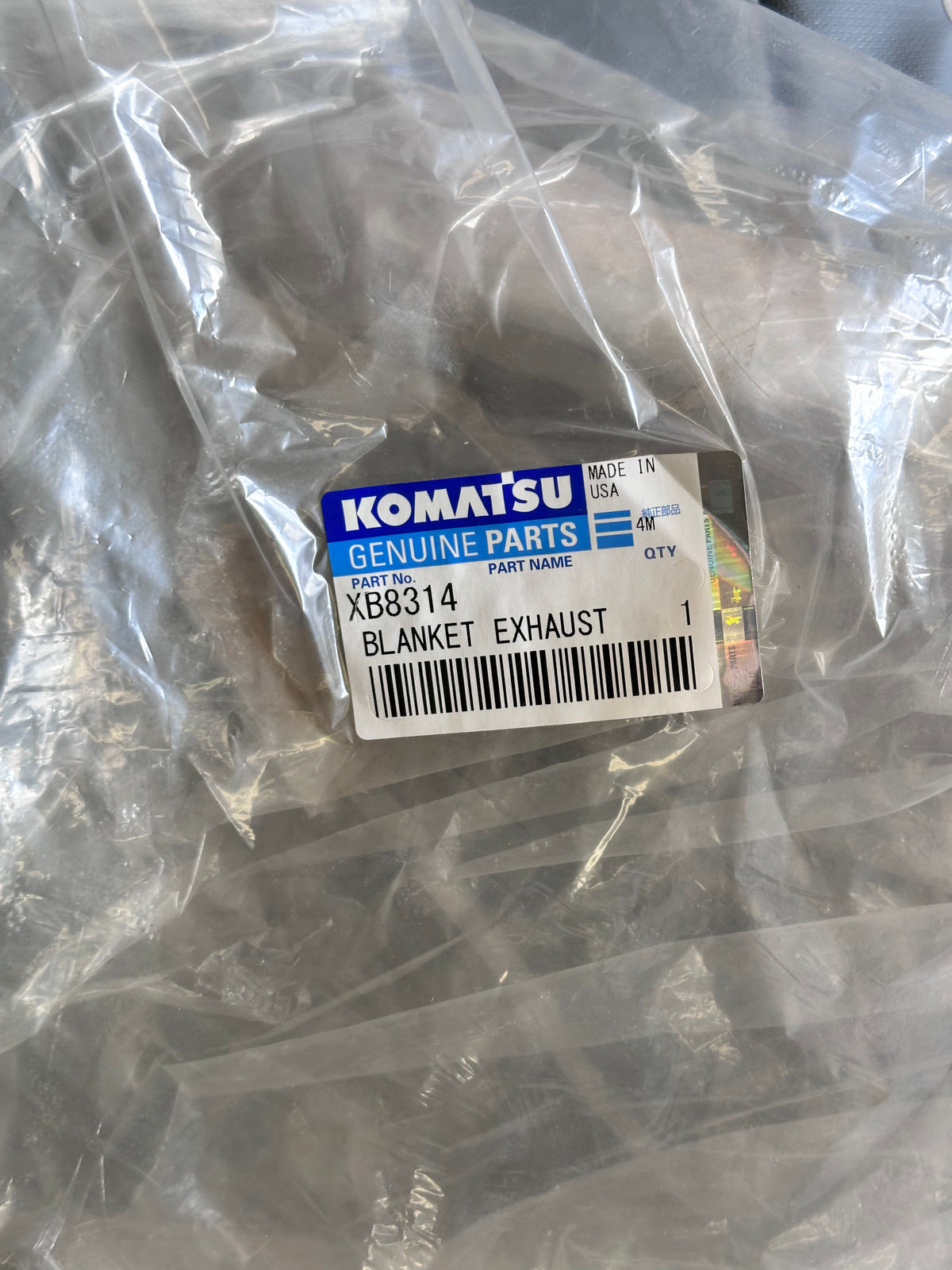 Komatsu XB8314 Genuine Exhaust Blanket