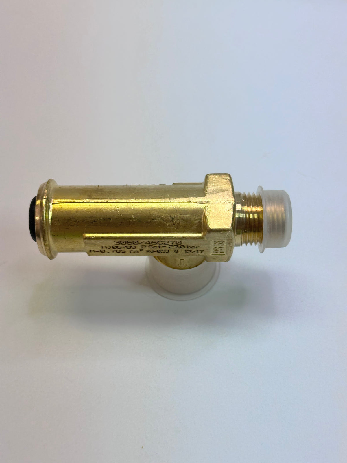 Castel 3060/46C270 Pressure Relief Valve, 1/2" NPT x G 3/4" 27bar