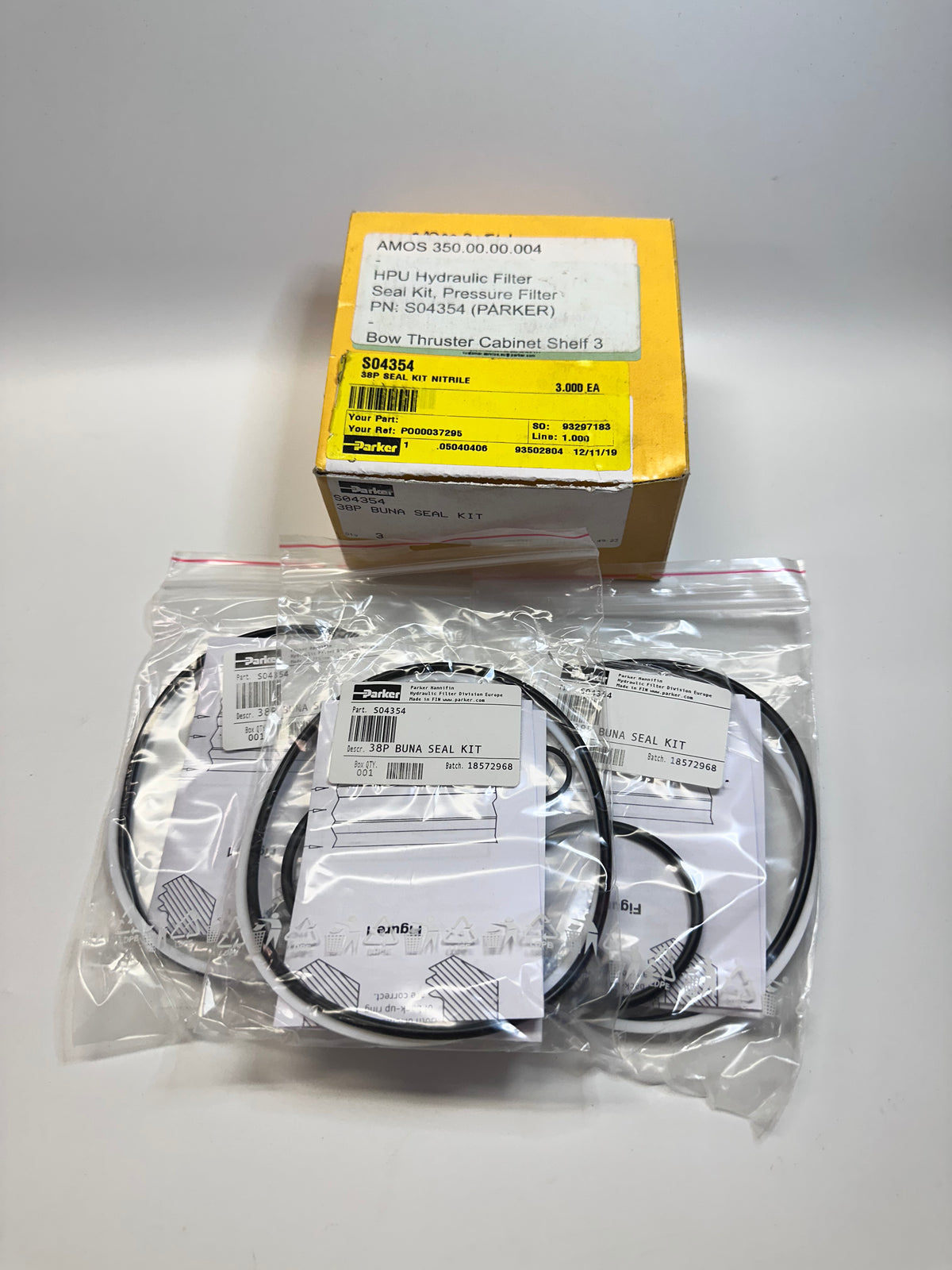 Parker S04354 38P Nitrile Seal Kits – Box of 3