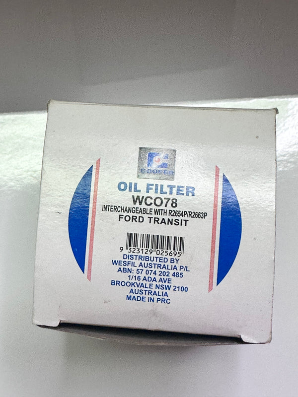 Wesfil WCO78 Oil Filter R2654P / R2663P For Ford Transit