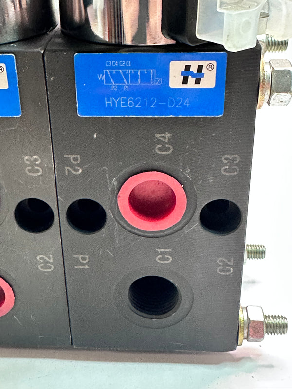 HYE6212-D24 Stackable 1/2" BSPP 6 Port Selector Valves