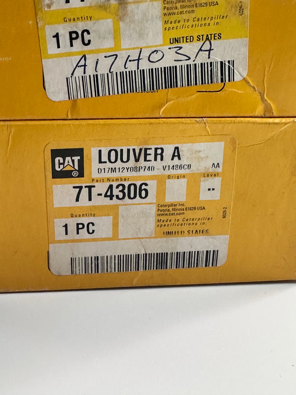 7T-4306 Vent Louver for Control Duct - Genuine CAT part