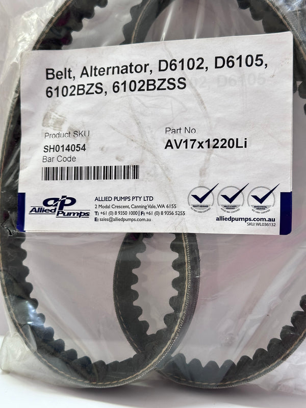 Allied Pumps AV17x1220Li Alternator Belt
