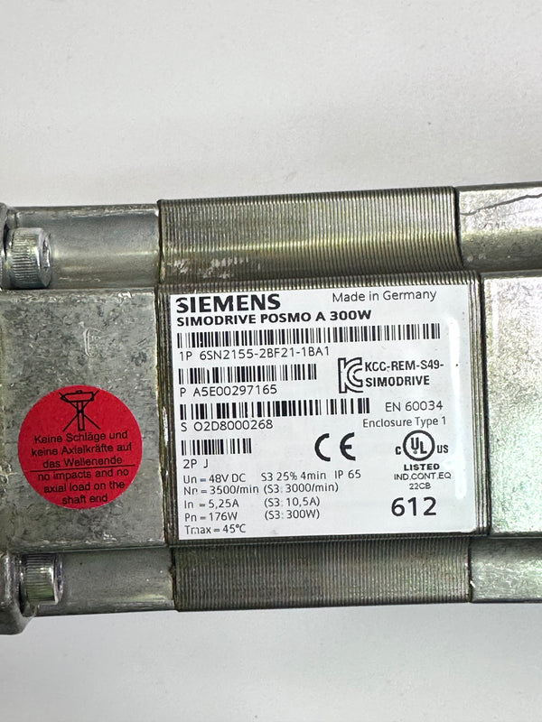 6SN2155-2BF21-1BA1 SIMODRIVE POSMO A 300W Programmable Positioning Motor