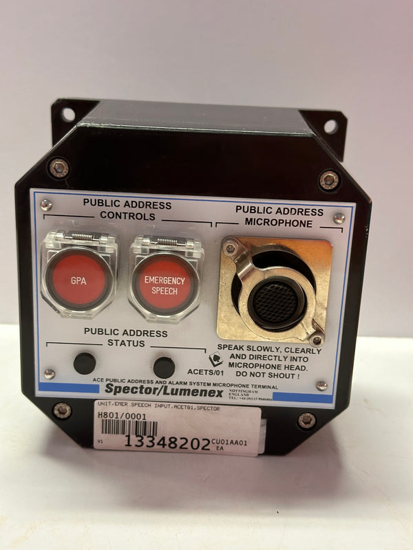 Spector Lumenex System ACET 600 ACE Public Address and Alarm System Microphone Terminal