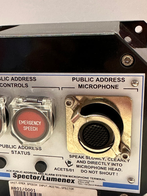 Spector Lumenex System ACET 600 ACE Public Address and Alarm System Microphone Terminal
