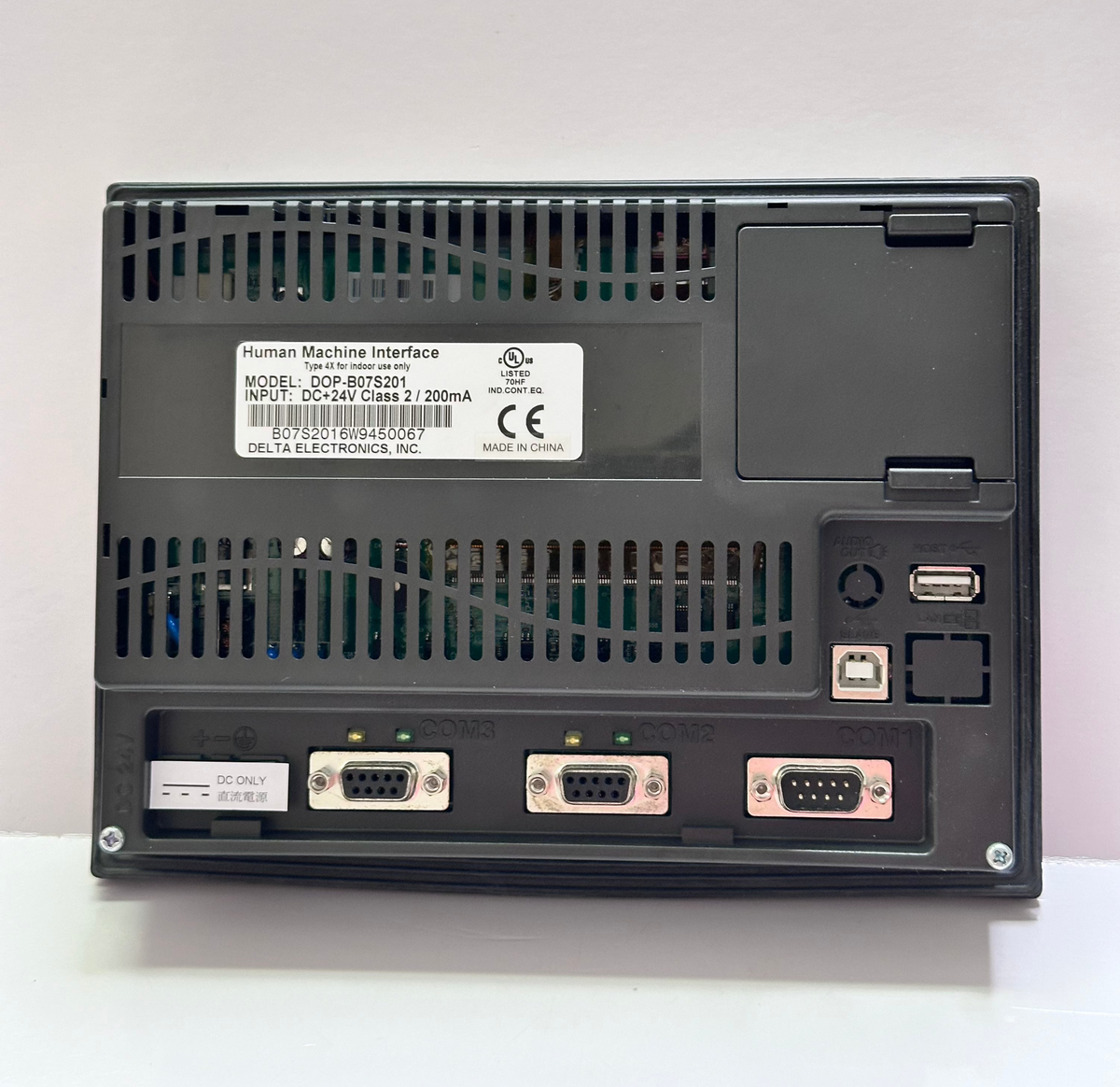 Delta DOP-B07S201 7-Inch Touchscreen HMI Panel — 24 V DC