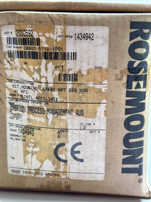 Rosemount 8800D/8600 Blind Cover with O-ring, Aluminum, 08800-5110-1001 Housing Kit NPT DIG HSG W/RFI