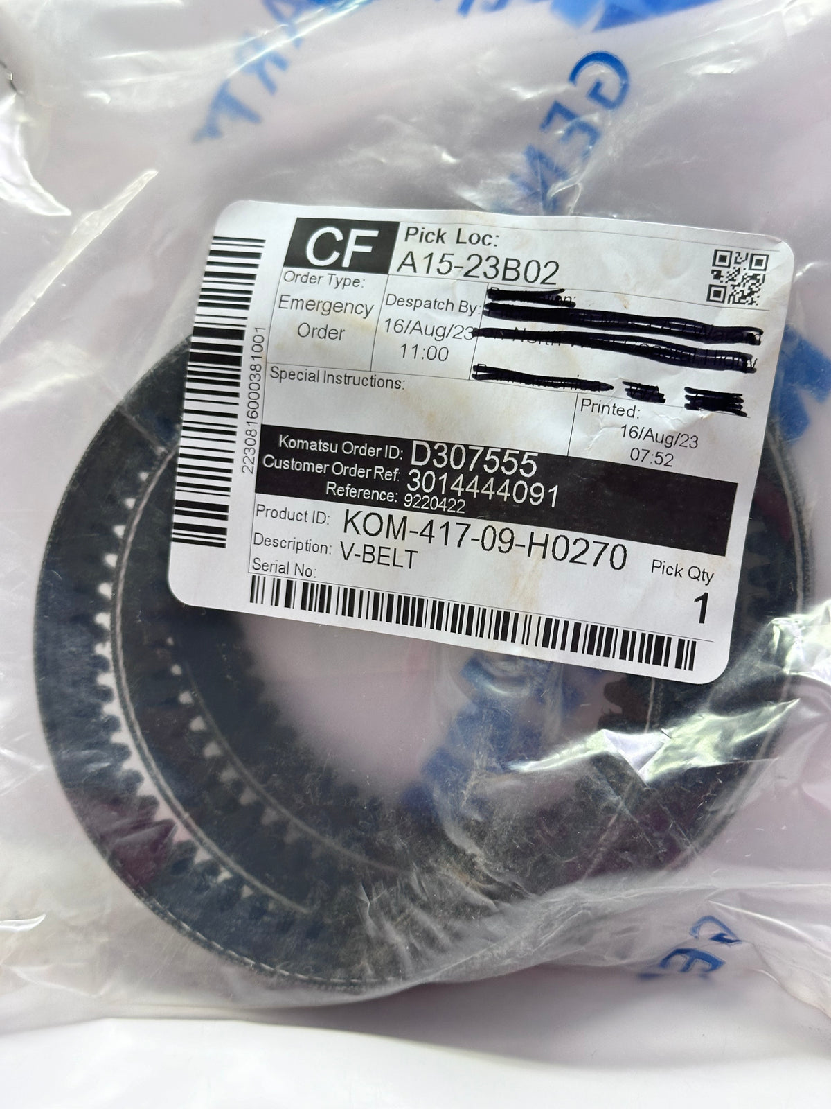 Komatsu 417-09-H0270 Compressor V-Belt