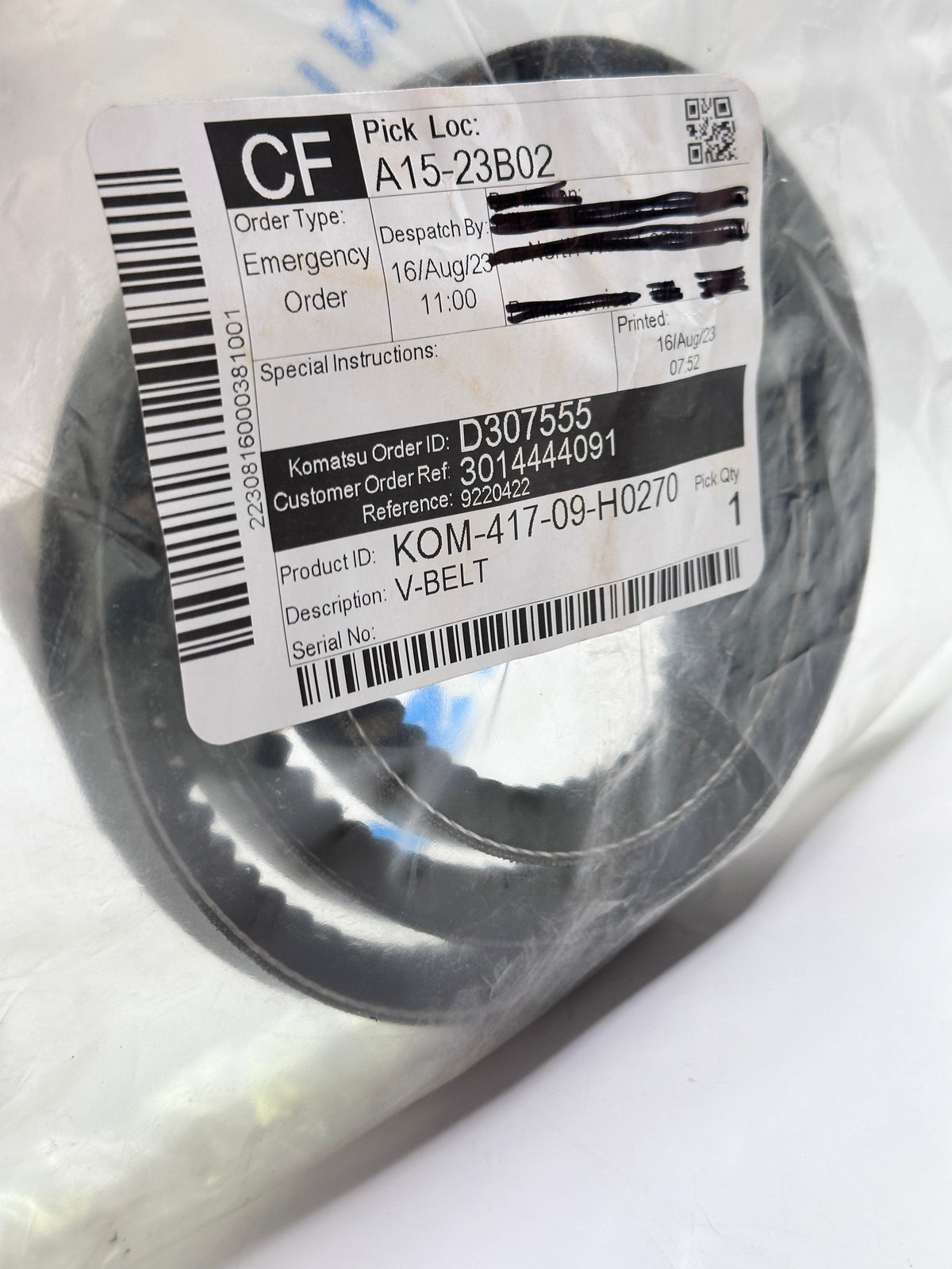 Komatsu 417-09-H0270 Compressor V-Belt