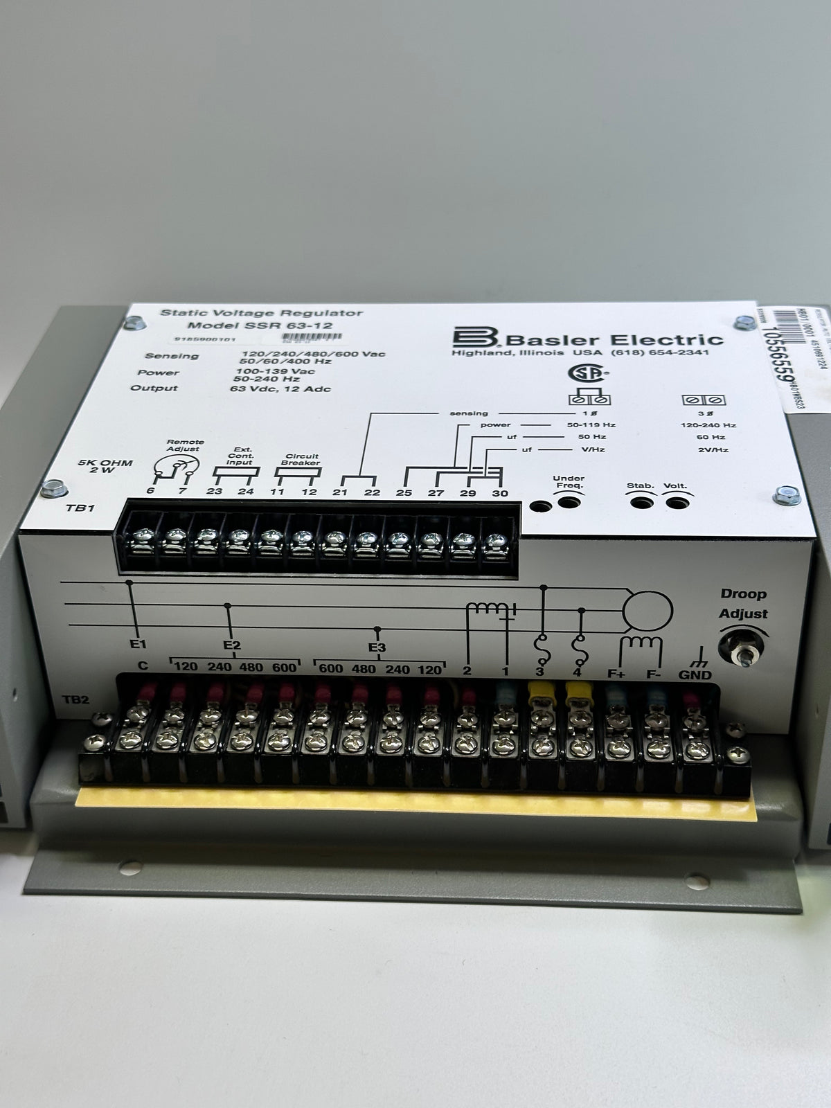 Basler Electric SSR 63-12 Static Voltage Regulator