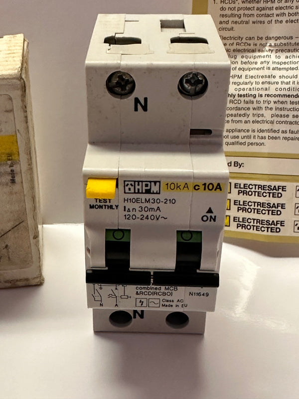 HPM H10ELM30-210 Electresafe Miniature Circuit Breaker 10A