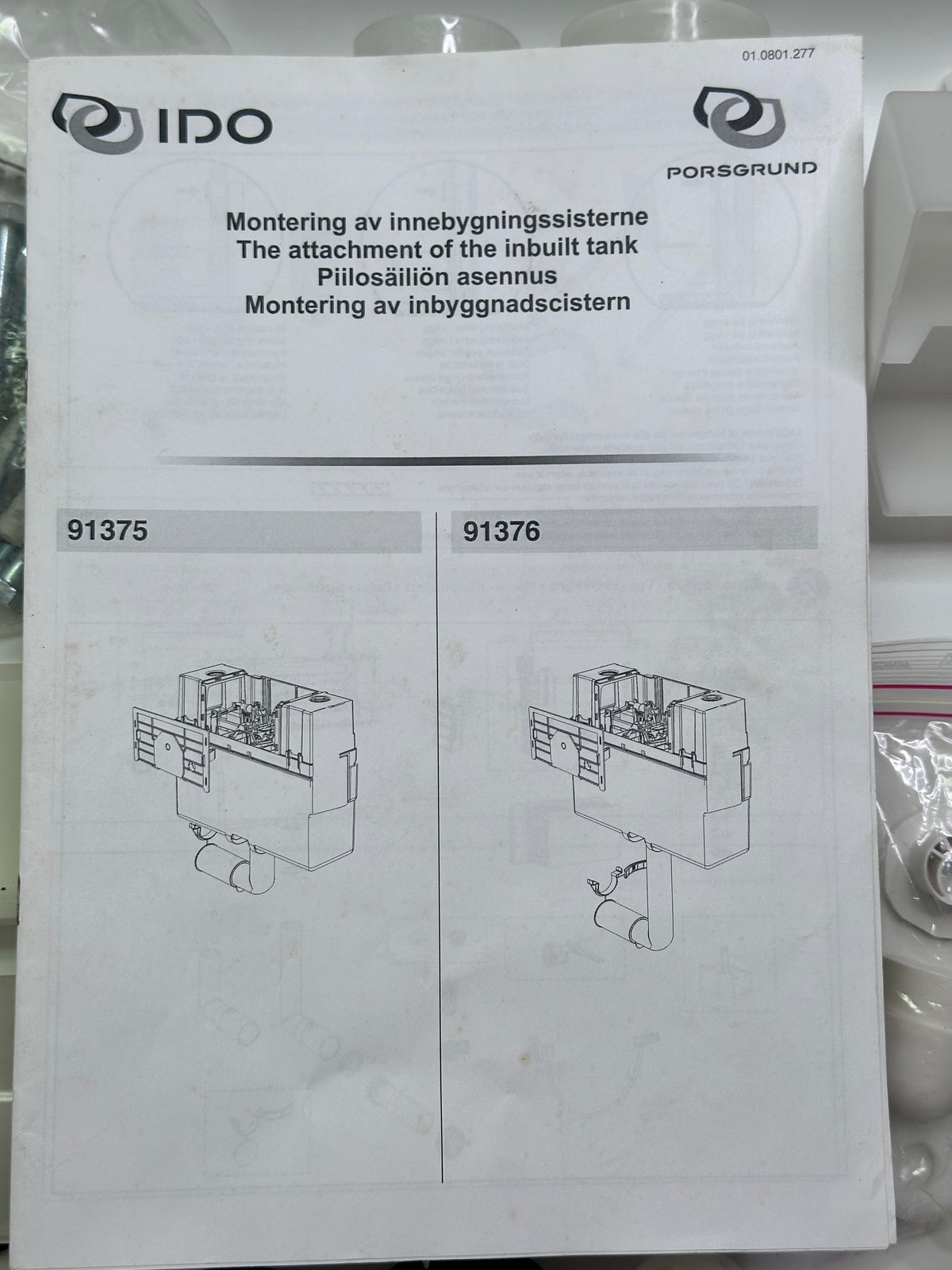 Porsgrund IDO 91376 In Wall Concealed Cistern for Bathrooms