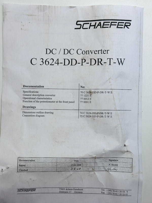 C 3600D Series - C3624-DD-P-DR-T-W DC/DC Converter