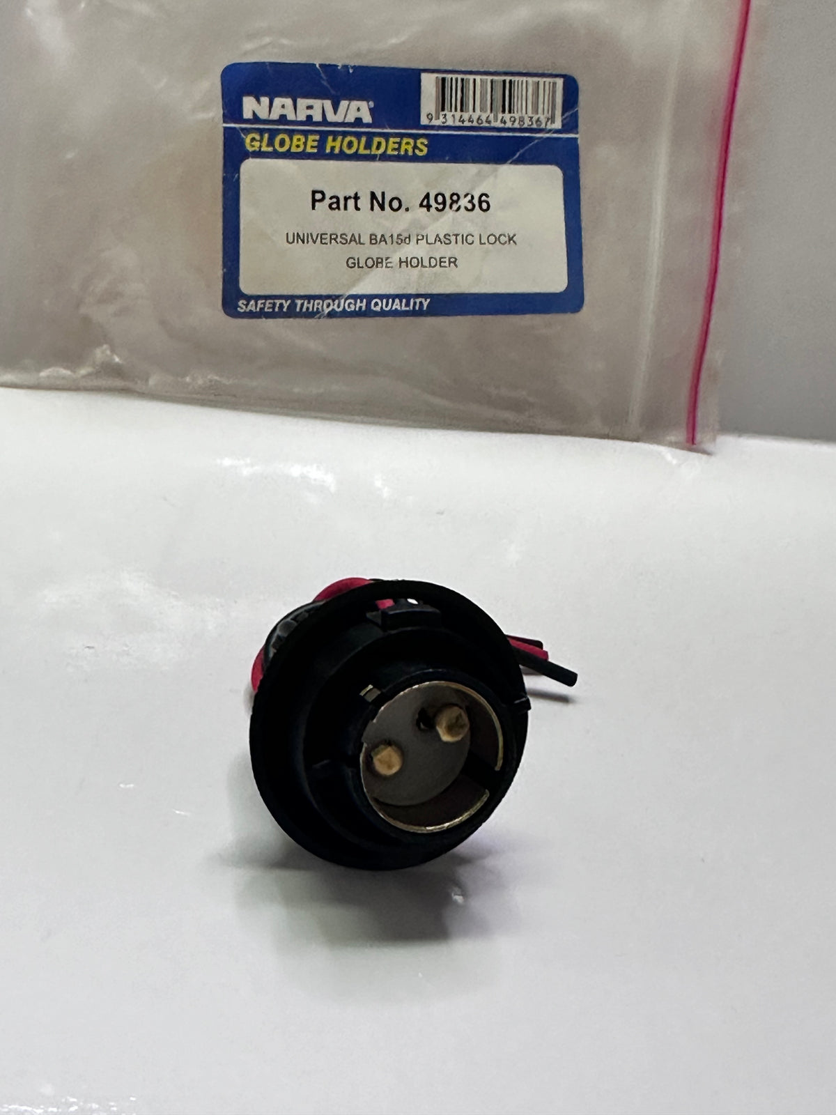 Narva 49836 BAY15d Twist-Lock Pre-Wired Globe Holder — Single