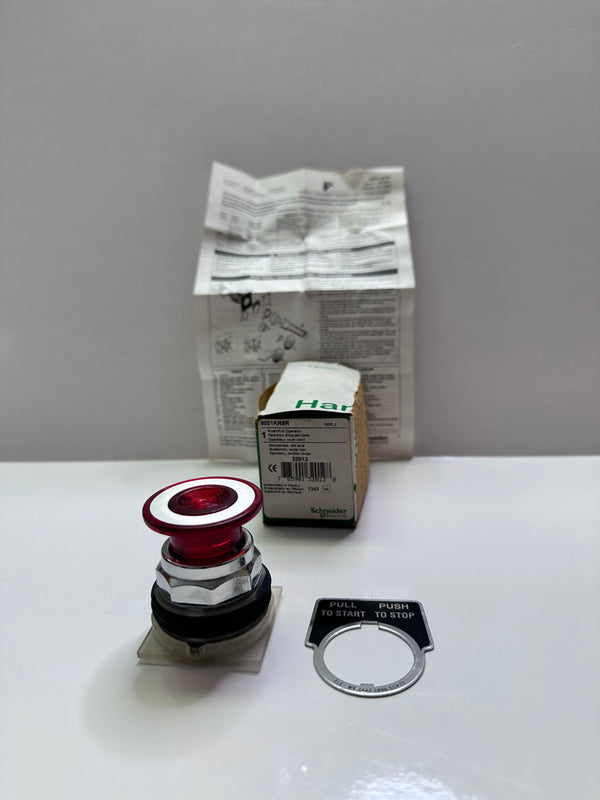9001KR9R Head for push button, Harmony 9001K, metal, mushroom 41mm, red, 30mm, 2 positions, push pull