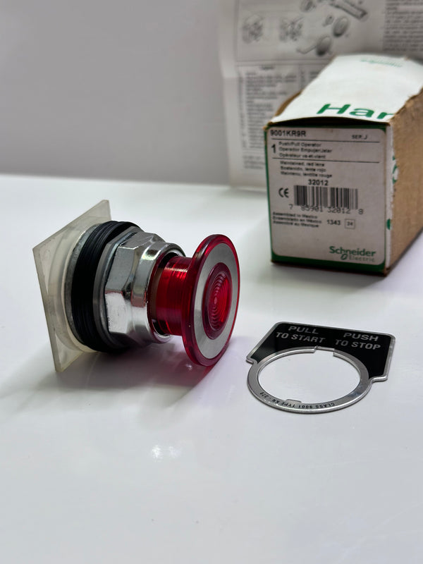 9001KR9R Head for push button, Harmony 9001K, metal, mushroom 41mm, red, 30mm, 2 positions, push pull