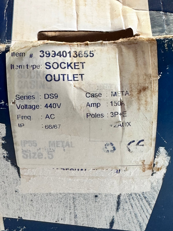 3994013655 Decontactor DS9 Size 5 Blue Metal Socket 150A, 3P+E + 2AUX