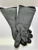 Latex Chemical Resistant Gloves, Large Only, Heavy Duty, Black - Half Arm Length