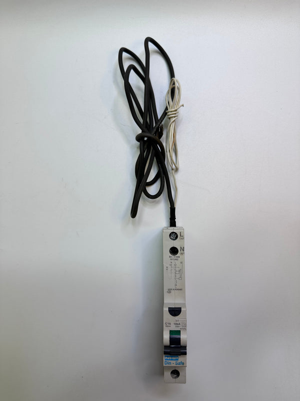 DSRCBH1630A DIN-T Residual Current Device Long Body w/ Overcurrent 10kA 16A 1Pole and N C Curve 30mA Type A (secondhand)