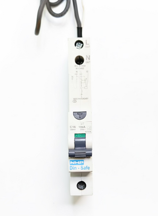 DSRCBH1630A DIN-T Residual Current Device Long Body w/ Overcurrent 10kA 16A 1Pole and N C Curve 30mA Type A (secondhand)