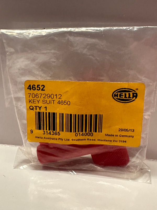 HELLA 4652 Battery Master Switch Spare Key