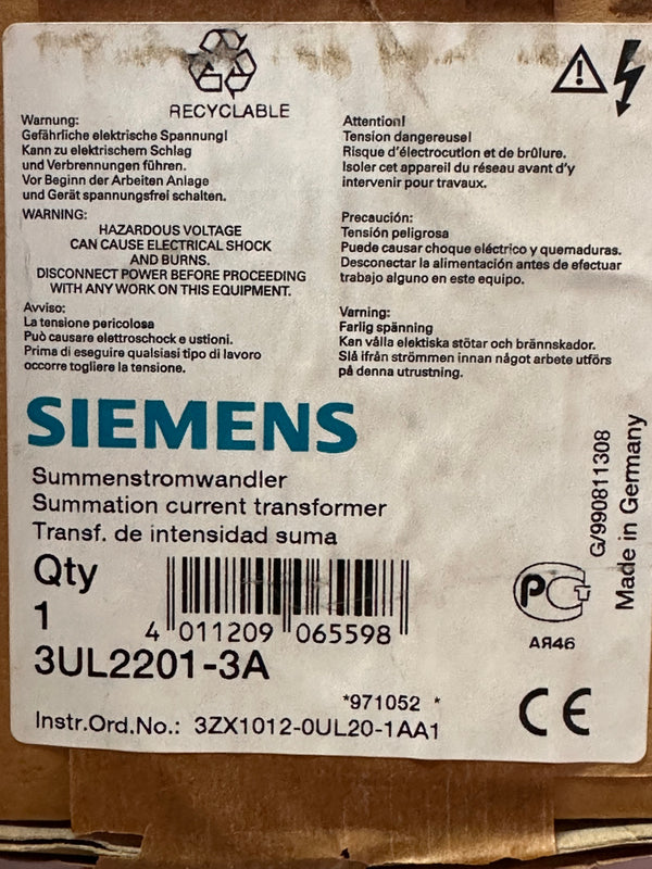 Siemens 3UL2201-3A Residual Current Protection Device
