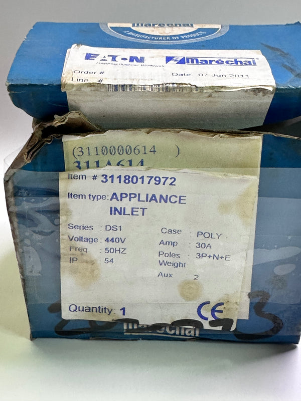 3118017972 30A Decontactor Inlet, 3P+Neutral+Earth 380-440V