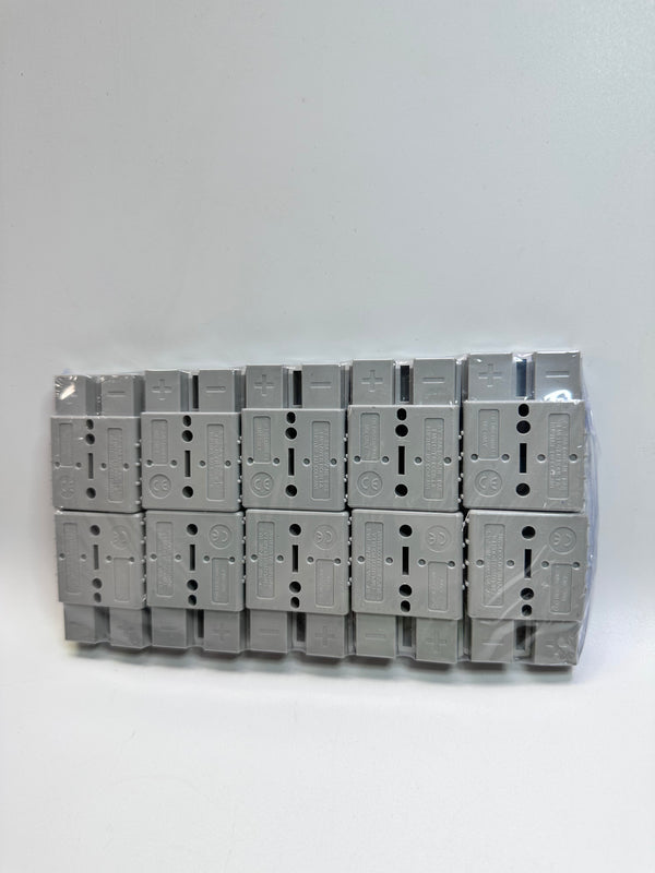 50A Heavy Duty Anderson Style Plug, 600V, Grey - 10 pack