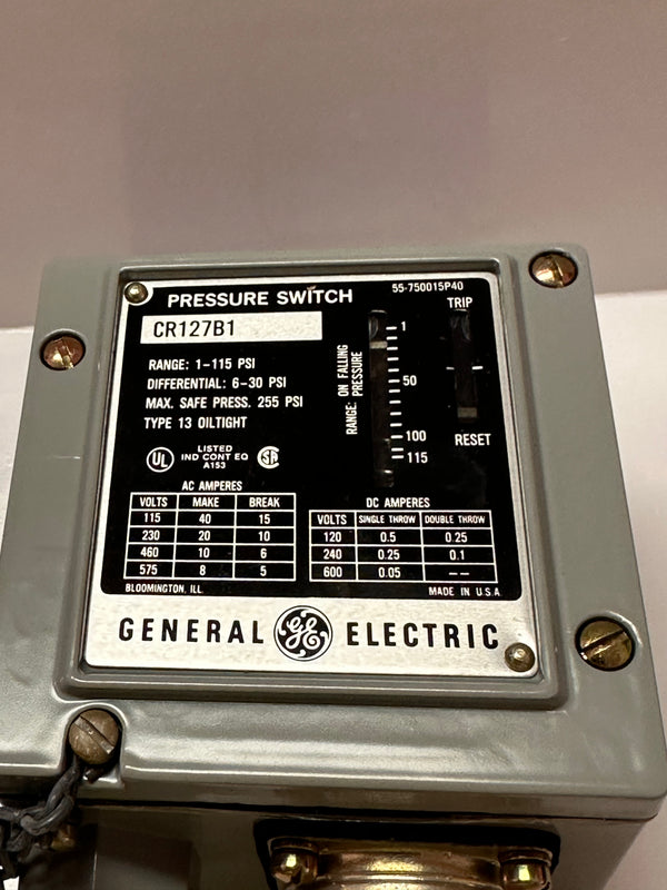 GE CR127B1 Bellows Actuated Pressure Switch