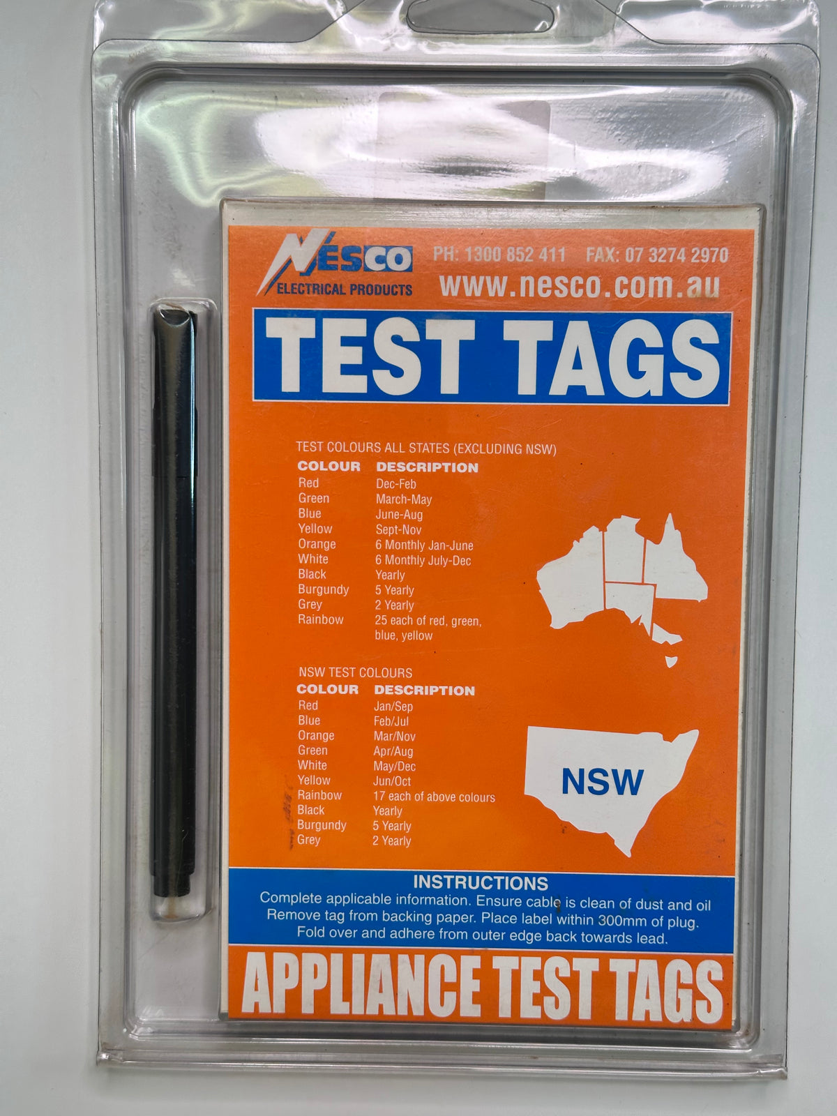 Nesco TM2 / TM-2 Green Appliance Test Tags, Pack of 100