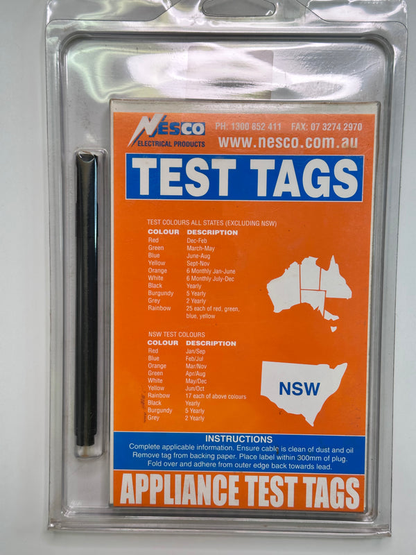 Nesco TM2 Heavy Duty Appliance Test Tags - Green
