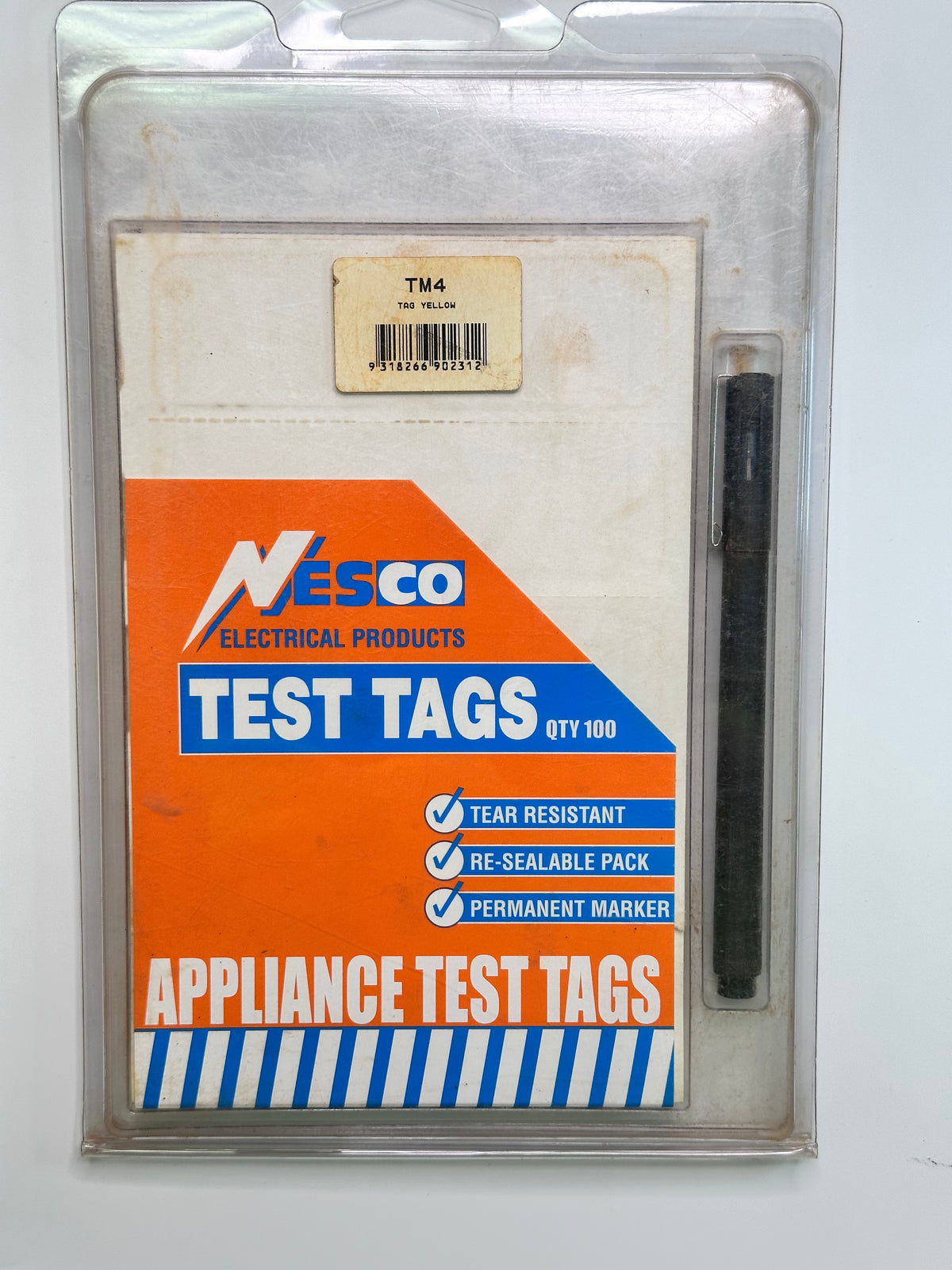 Nesco TM4 Yellow Self-Laminating Appliance Test Tags, Pack of 100