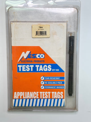 Nesco TM4 Appliance Test Tag - Yellow