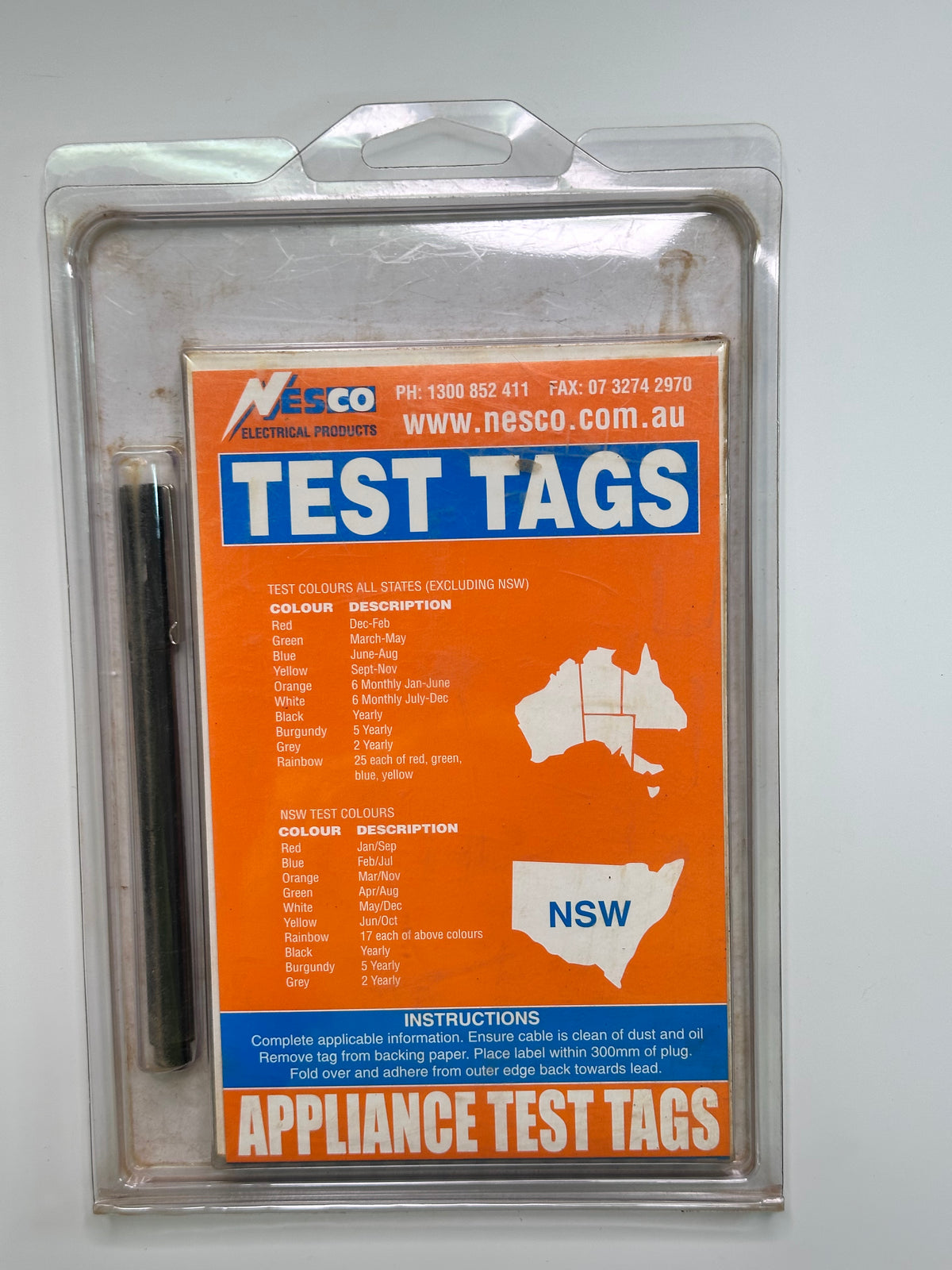 Nesco TM4 Yellow Self-Laminating Appliance Test Tags, Pack of 100